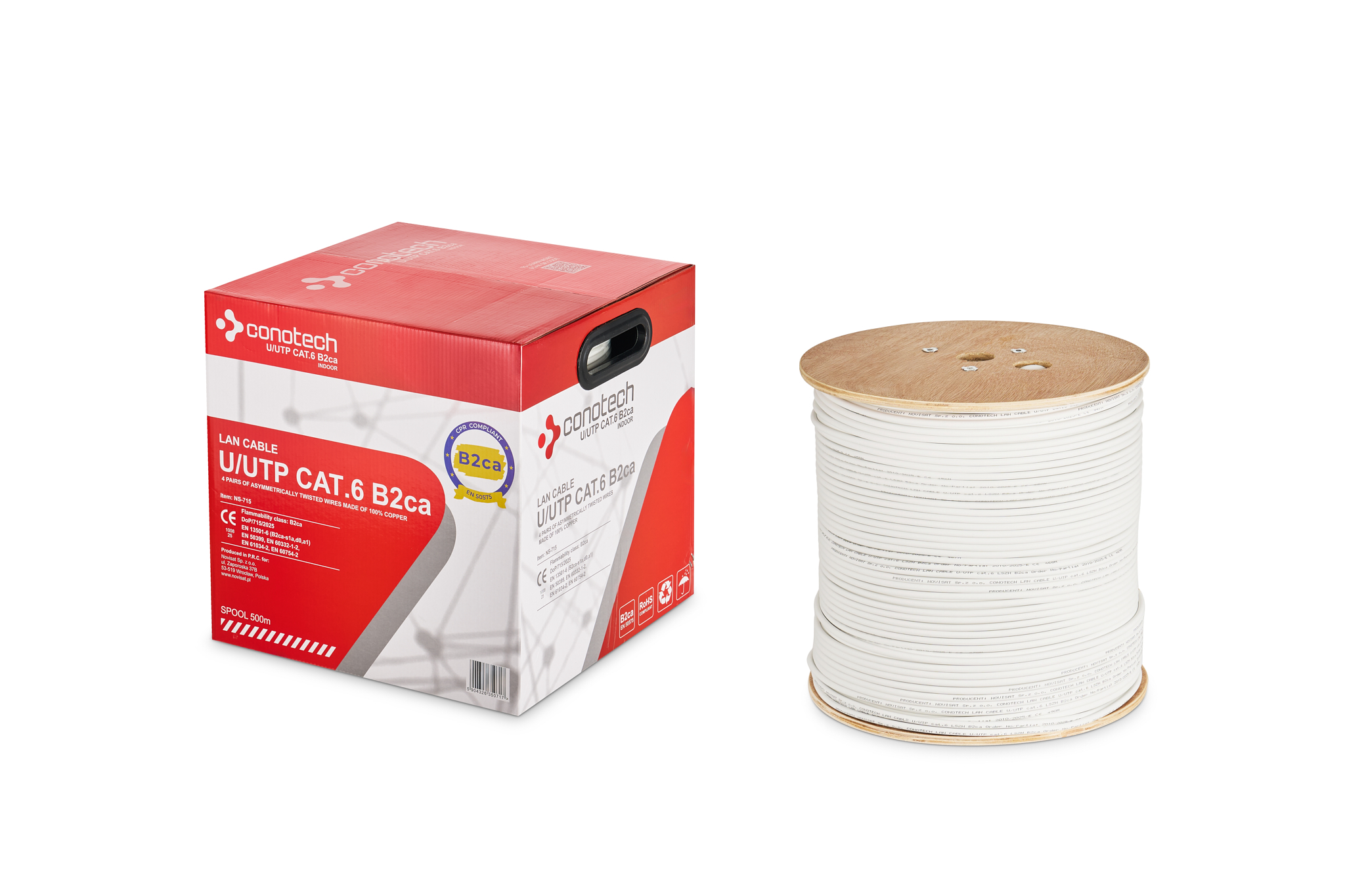 CONOTECH U/UTP LAN kat.6 LSZH B2ca 500m