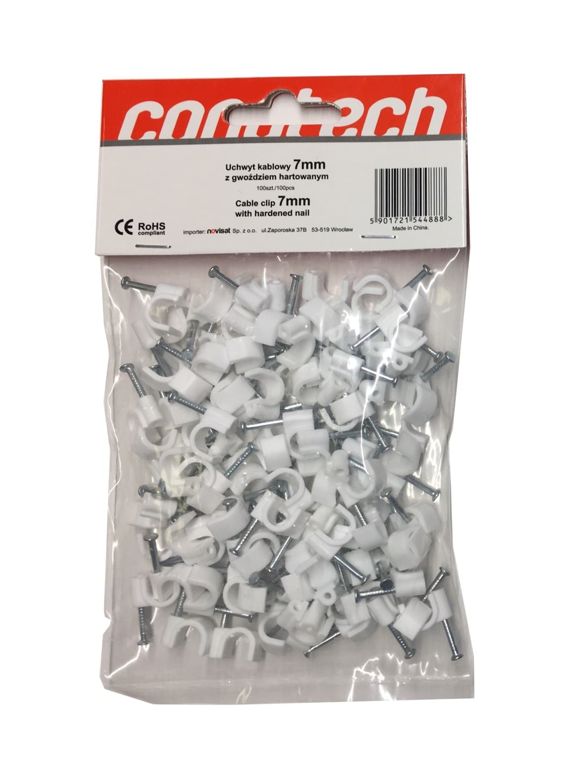 WHITE CABLE CLIP FLOP 5mm